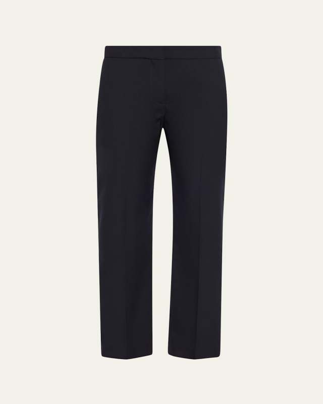 Mid-Rise Straight-Leg Crop Trousers